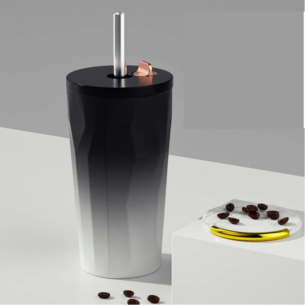 Thermal Mug with Suction Stainless Steel Wide Pops Up Automatically When the Suction Tube Is Vacuum Insulation Effect for 6 Suitable for Various Color