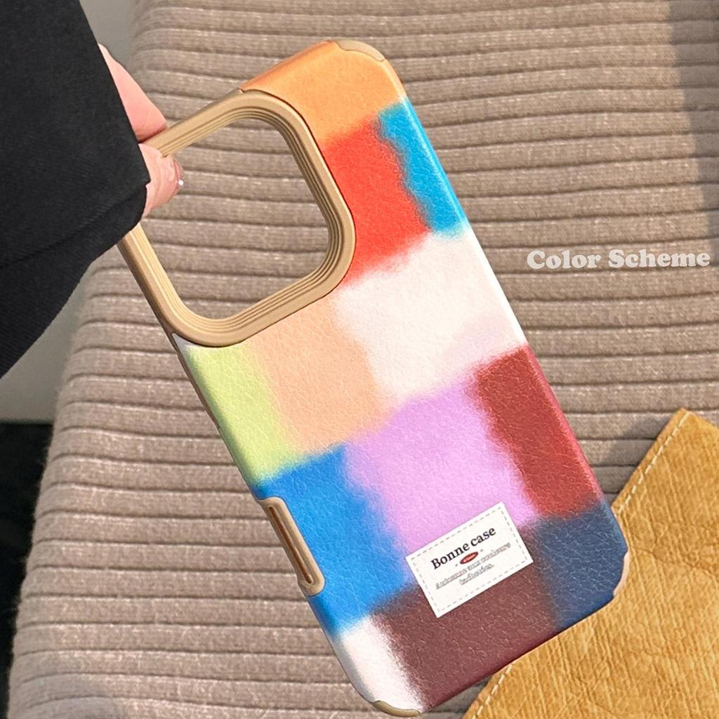 Handyhülle im Block-Spleiß-Stil im Vintage-Look, passend für Apple-Handys