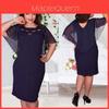 Elegantes Damen Ausgeschnittenes Umhangkleid Kurzarm Clubwear Strand 6XL Große Größe Chiffon