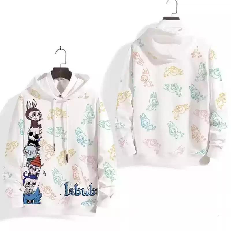 2025 New Labubu Cartoon Cute Children's Hoodie Anime Sportswear Girls' Long Sleeve Top Role Playing 3D Hoodie