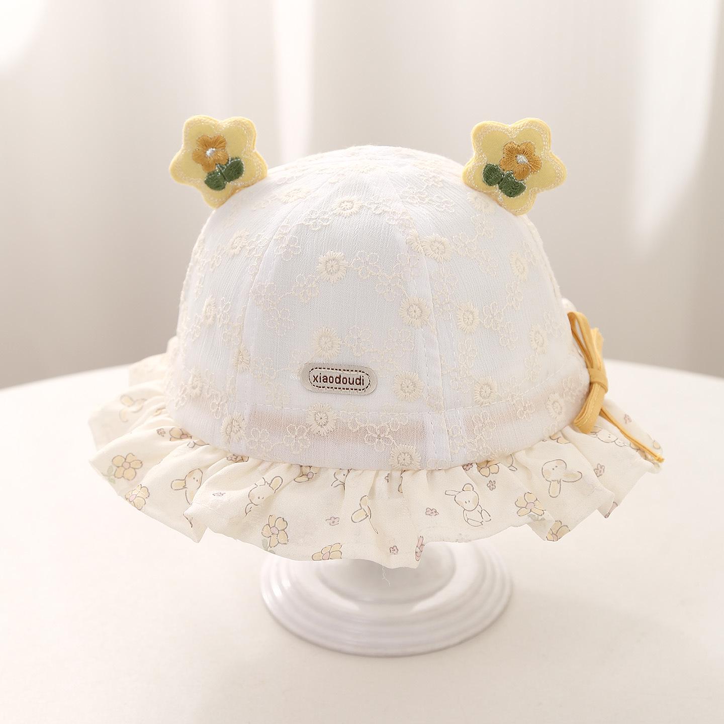 

Spring Lace Bucket Sun Hat for Baby Girls - Korean Style 3-15 months/44-46CM жовтий