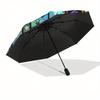 "Colorful Butterfly Stained  Decor"Umbrella, Portable 3-Fold Compact Umbrella for Men & Women ES22