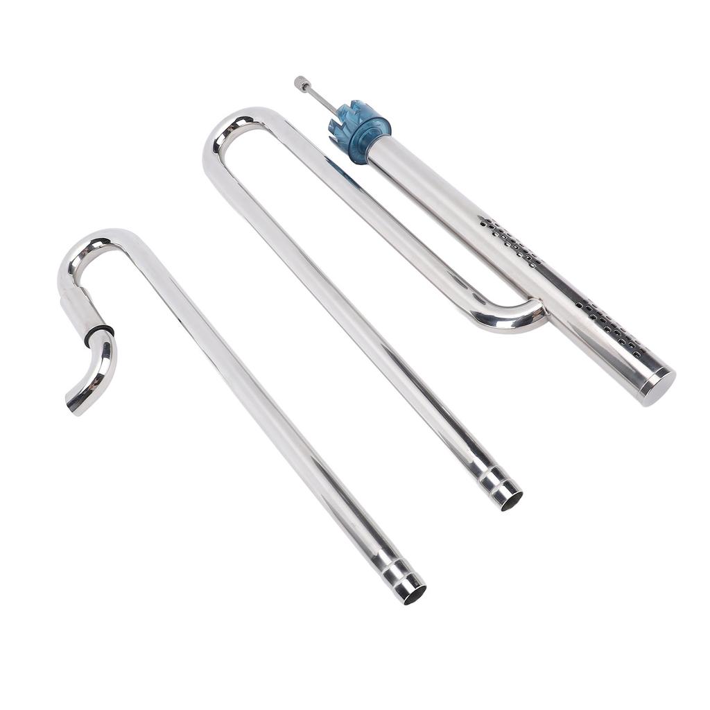 Inflow and Outflow Pipe Set Stainless Steel 360 Deg Rotation Remove Oil Film Long Lasting Use for Aq