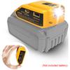 NOVÝ DCB090 Napájecí zdroj Nabíječka Konvertor Adaptér na baterie Pro Dewal 18V 20V Lithiovou baterii S USB a Type C 12V LED Pracovní světlo