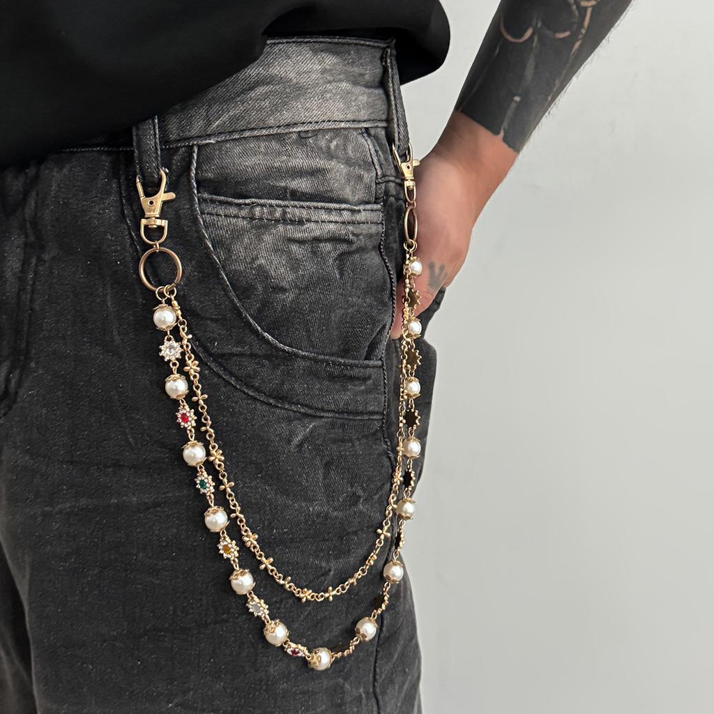 SHIXIN HipHop Metal Keychain Belt Chain Men Women Punk Trousers Hipster Pant Chain Waist Chain Jeans Accessories Pendant Jewelry