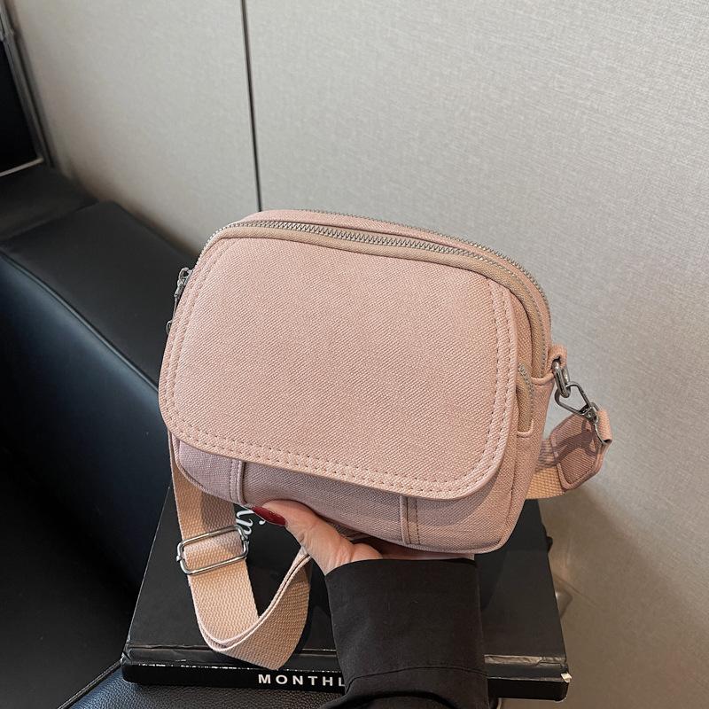 Simple Pu Small Square Bag, Light and Fashionable Splicing, Shoulder Mobile Phone Bag, Tide Multi-compartment Women's Messenger Bag