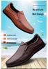 Men's Cross-Season Leather Shoes: Breathable Top Layer Cowhide, Perforated Casual Design for Middle-Aged Men, Available in Large Sizes