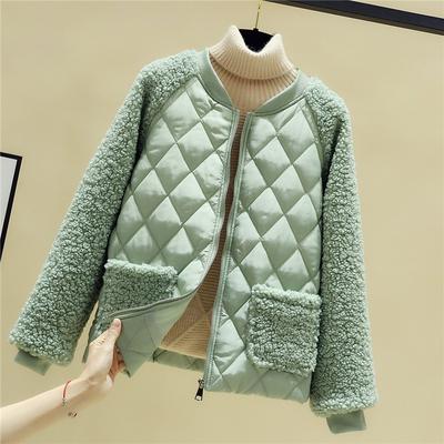 Winter Women's Cotton Coat New Imitation Lamb Wool Padded Jacket Thin Down Cotton Jacket Female Short Front Zipper Coat