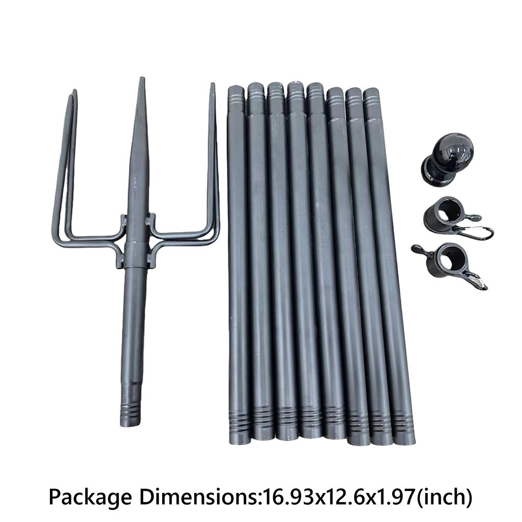 11/12FT Ground Flag Pole Stainless Steel Outdoor Flagpole Thick Tube Halyard Flagpole Hardware for Backyard Lawn Garden Patio
