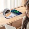 15W Wireless Charger Stand with Alarm Clock and Type-C Port-Desktop Multifunctional Fast Charging ABS Material for Smartphones