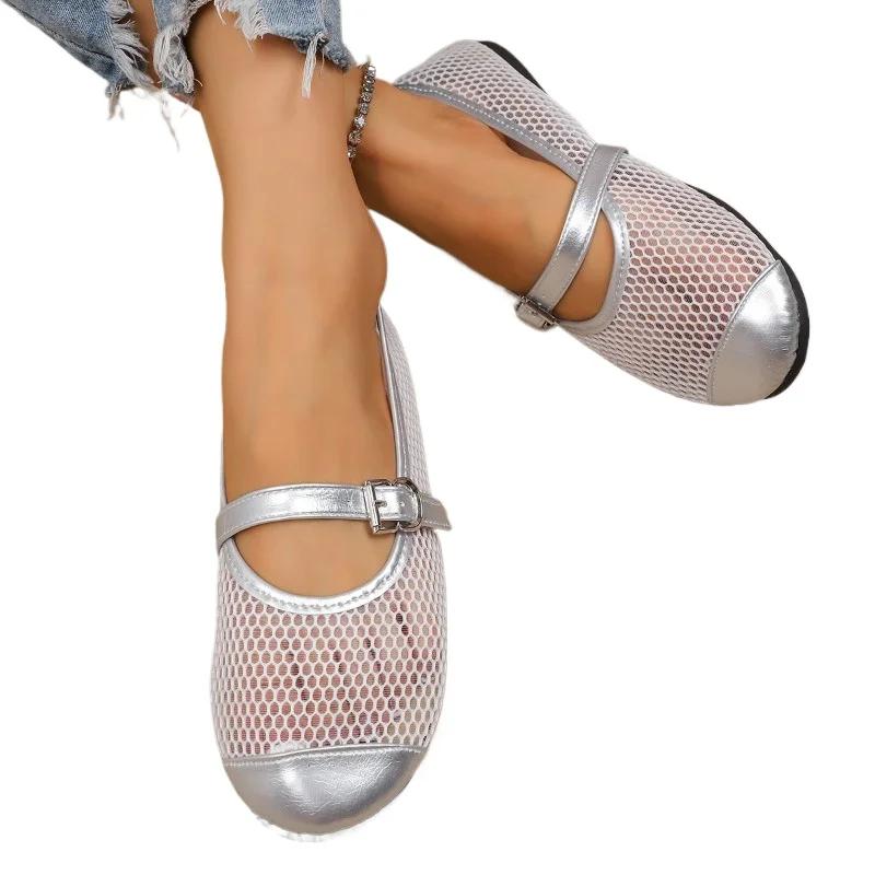 Western Style Hollow Out Low-heel Women's Sandals Shoes for Women 2025 New Summer Breathable Large Size Casual Daily Sandals