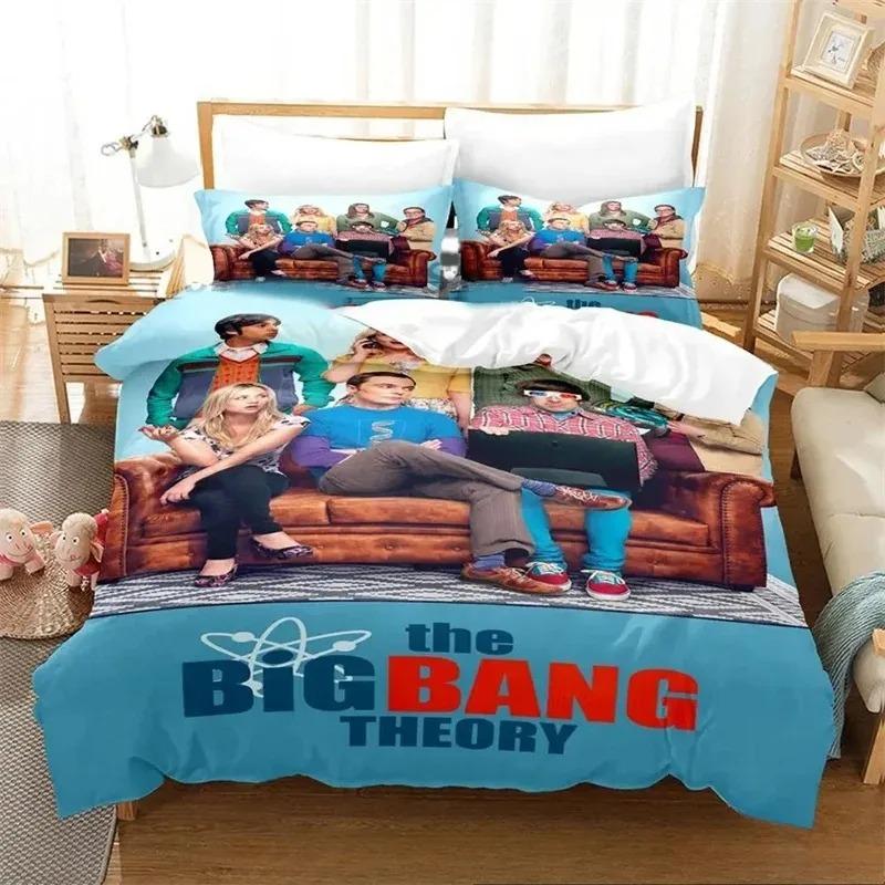 3D-tryck Big Bang Theory Sängklädesset, Påslakan Täcke Sängset Quiltöverdrag Örngott, King Queen Twin Storlek Pojkar Flickor Vuxna