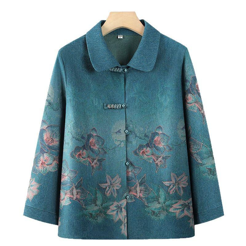 2025 Spring Collared Shirt & Coat for Middle-Aged and Elderly Women