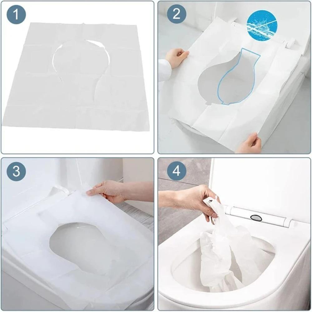 10pcs Water-soluble Toilet Seat Cover Paper Closestool Mat Gifts Disposable Toilet Mat