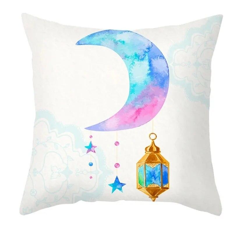 Eid Mubarak Pillowcase Moon Star Lantern Pillowcase Decoration