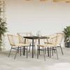 VidaXL Garden Dining Set Cushions 5pcs Brown Poly Rattan Glass 3334507