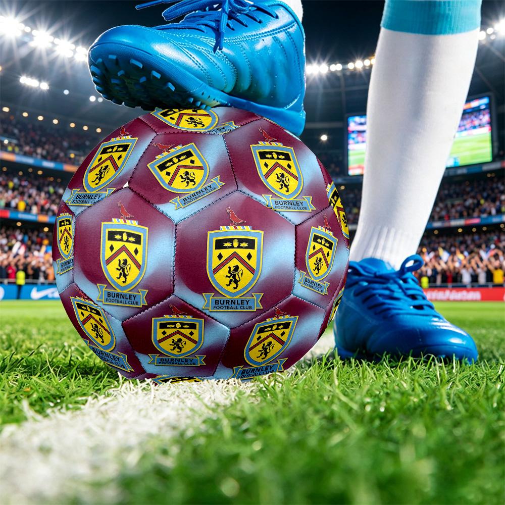 Burnley FootballPrinted Size 5 Soccer Ball, Anti Slip Adult Match Football Souvenir for Football Fans