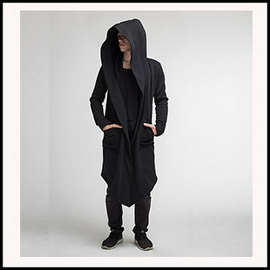 2018 Pánský evropský a americký styl Dlouhý rukáv Jednobarevný Knoflík Vzad Dlouhý kabát BC7928