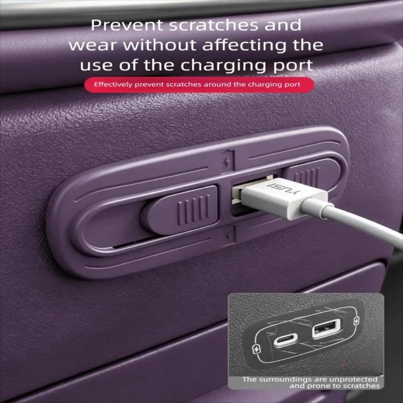 For Leapmotor B10 B01 B05 Rear Seat USB Charging Port Protective Cover Dust Cover Interior Accessories