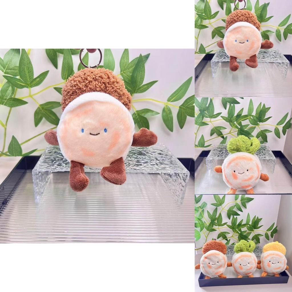 Cute Plush Pancake Food Doll Keychain Soft Pp Cotton Adorable Pendant Accessory