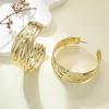 European and American Jewelry Fashion Personality Exaggerated Irregular Cold Wind Metal Earrings C-shaped Large Earrings Earrings