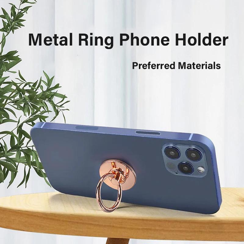 Mobile Phone Finger Ring Holder 360° Rotation Folding Back Stickers Desktop Grip for iPhone 15 14 Pro Max Huawei Samsung Xiaomi