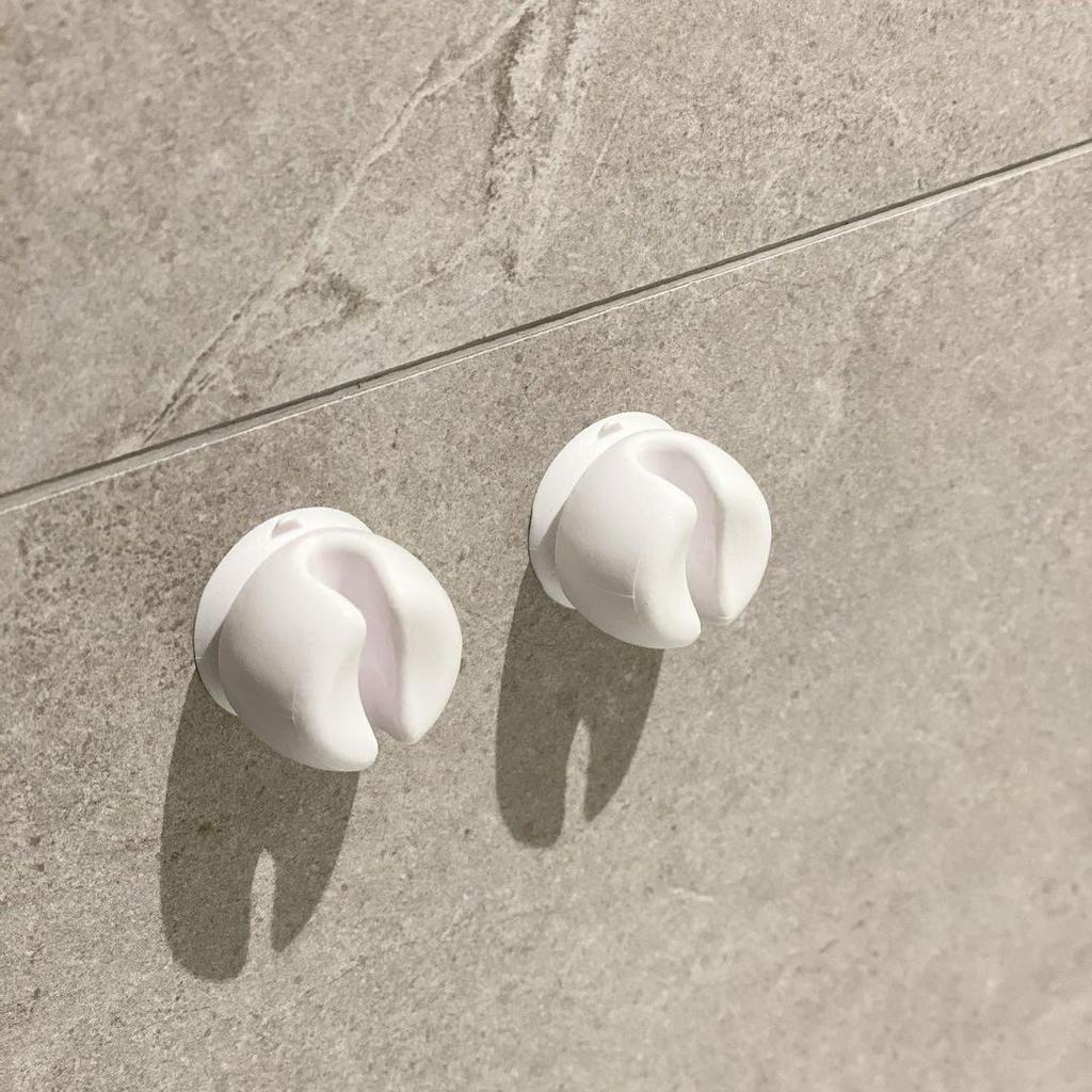 5pcs Removable Self Adhesive Bracket Hook for Toothbrush Transparent Bathroom Toilet Shaver Organizer USB Charger Cord Holder