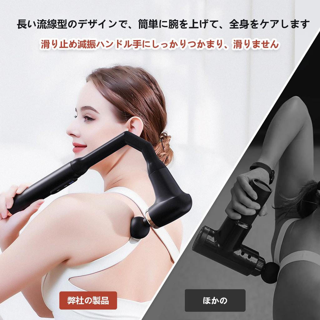 Handheld Fascia Release Gun with 6 Vibration 3 Quiet Large Capacity Fast 4 Heads Full Body Japanese Instruction Perfect for Day and Day [Latest