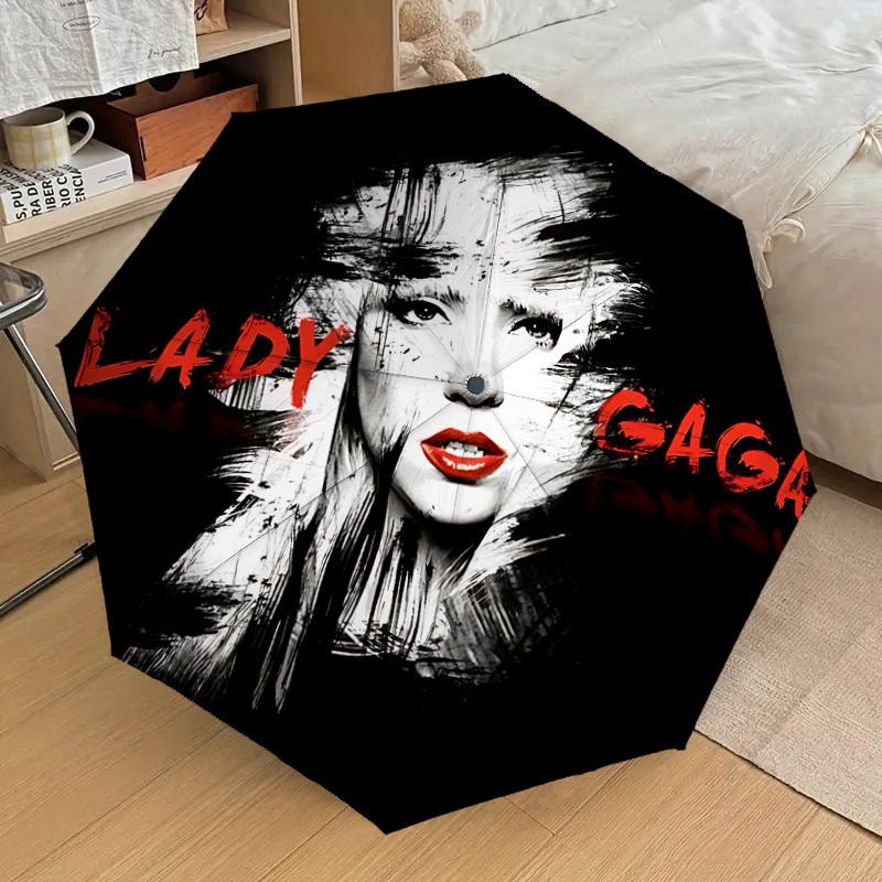 

1pc Lady Gaga Automatic Folding Umbrella, Portable Collapsible Design, Casual Outdoor Accessory L1202040