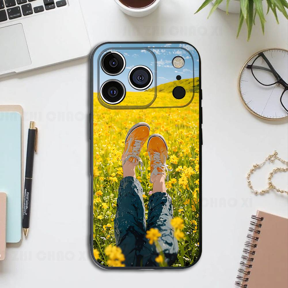 

Yellow Vibrant Color Silicone Soft Phone Case For IPhone17 16 15 14 13 12 11 Pro Max Plus X XR SE Cover iPhone17pro
