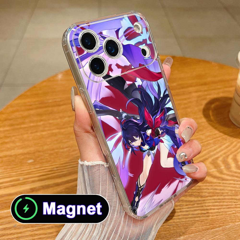 HSR Seele Clear TPU Magsafe Mobile Phone Case for iPhone 17 16 15 14 13 12 11 Air Pro Max Plus Mini Colorful Cover