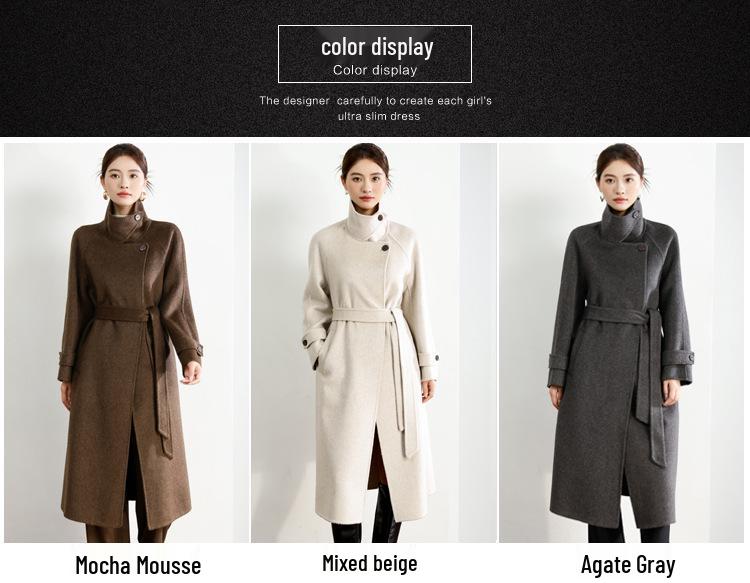 Women's Long Double-Sided Cashmere Over-the-Knee Coat - 2025 High-End Autumn/Winter Collection