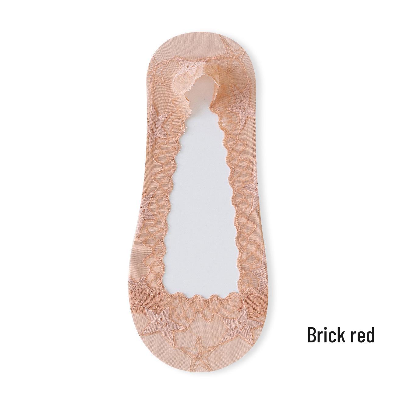 Women s Star Ice Silk Low-Cut Non-Slip Socks, Invisible Short Summer Socks with Lace Trim and Breathable Cotton Bottom Invisible Socks