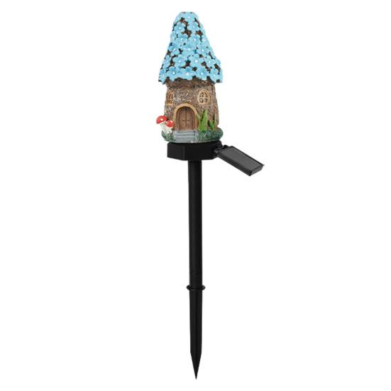 Mushroom Solar Lights, Mushroom House Statue, Fairy Cottage Garden Stake Lights, Waterproof Outdoor Landscape Lights for Yard Patio Lawn Pathway
