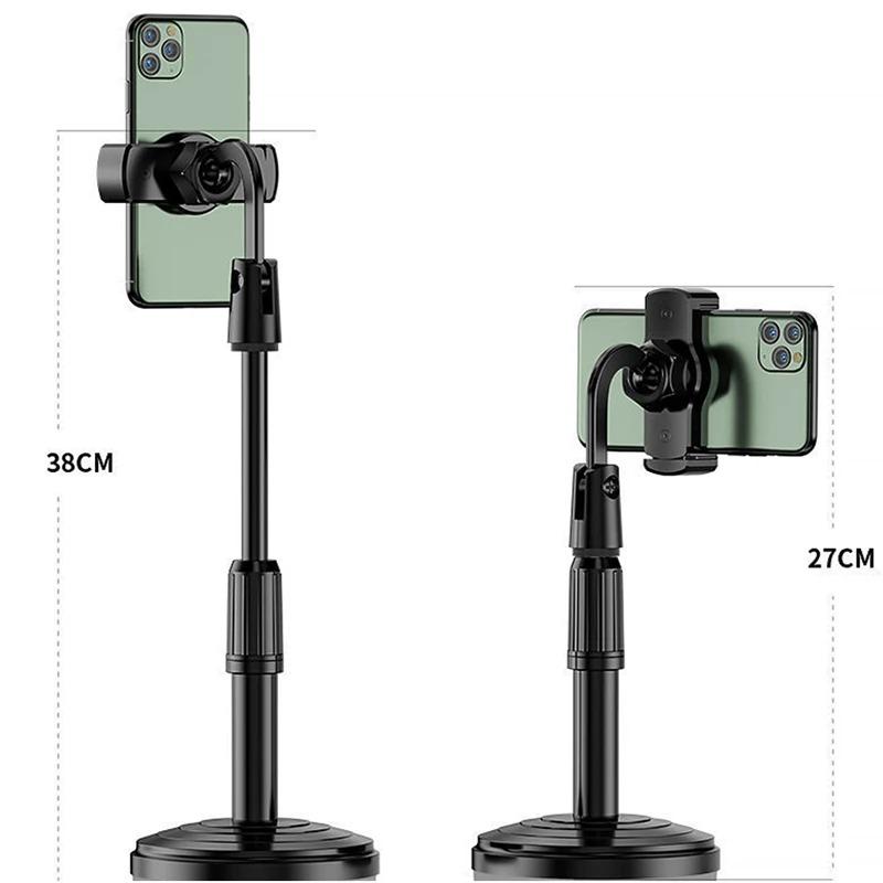 Mobile Phone Holder Stand 360 Rotate for Desktop Facetime Live Streaming High Angle Shoot Video for Smartphone
