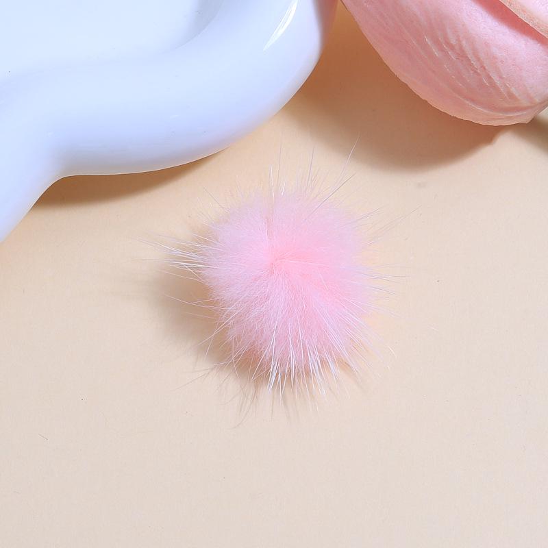 Colorful Mink Hair Ball Handmade DIY Jewelry Versatile Hairpin Accessories