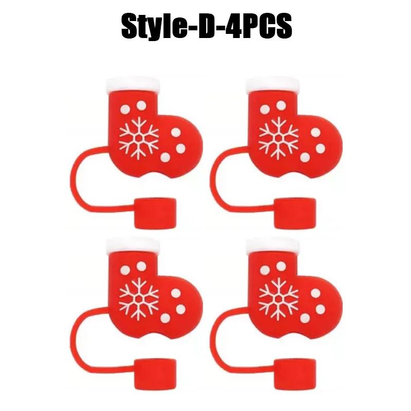 1-100PCSChristmasStraw DustCap 10mm Glass Straw Stopper Universal Water Bottle Reusable Cup Cover Accessories Holiday Party Gift