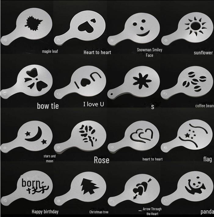 16-teiliges PVC Küchen- und Latteform-Set zum Backen und Sprühen