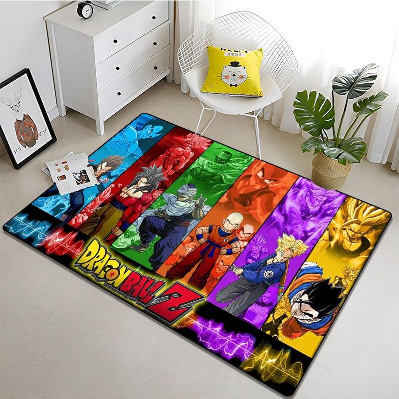 Novedosa y suave alfombra cuadrada de dibujos animados japoneses de Son-Goku para sala de estar, felpudo para cocina y baño, alfombra antideslizante multifunción.