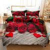 3D Red Rose Bedclothes Duvet Cover Bed Sets For Double Marriage Wedding Bedroom Bedding Set King Valentine's Day Quilt Cover Set