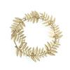 shesay Tin Leaf Wreath Christmas Door Wreath Small Ornament, Display, Gold, (12cm Diameter)