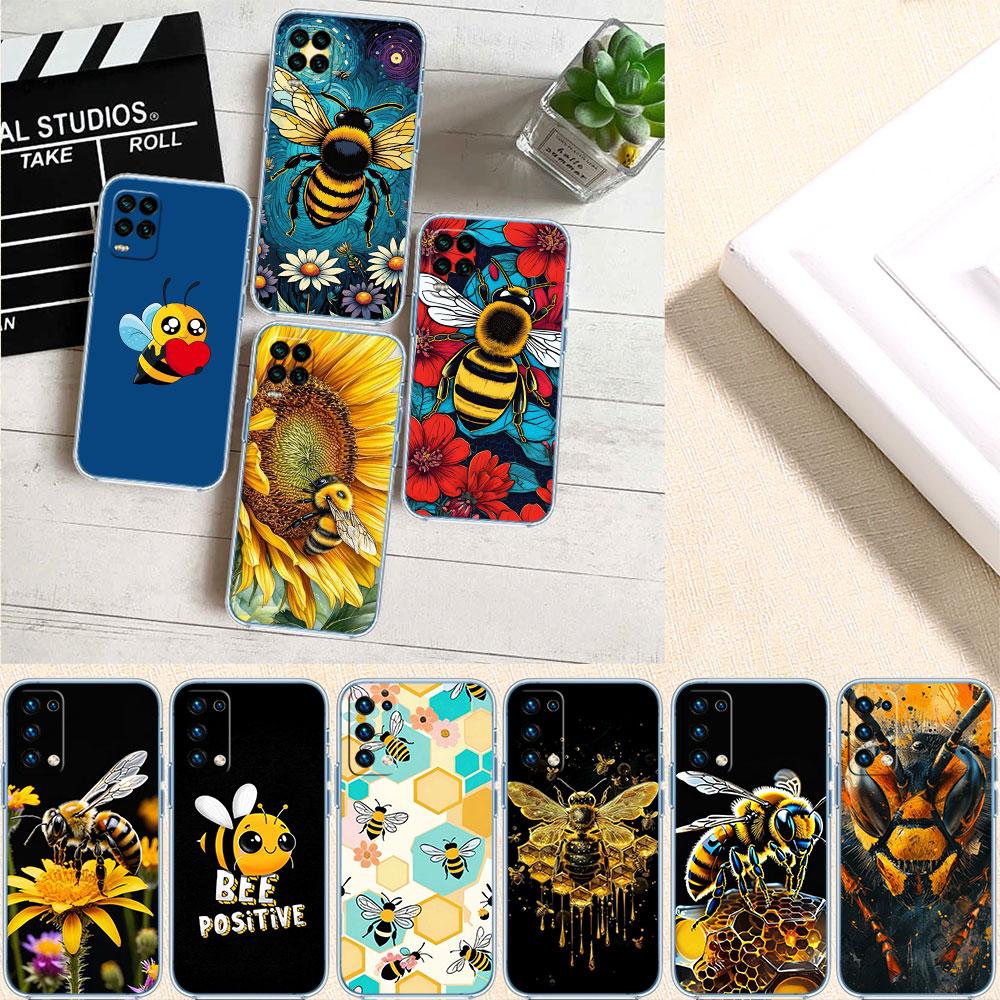 FM5 Art Bees Cartoon Soft Shell Transparent Phone Case for Samsung Galaxy A04 A04S A14 A23 A34 A54 M23 M33 M52 M53