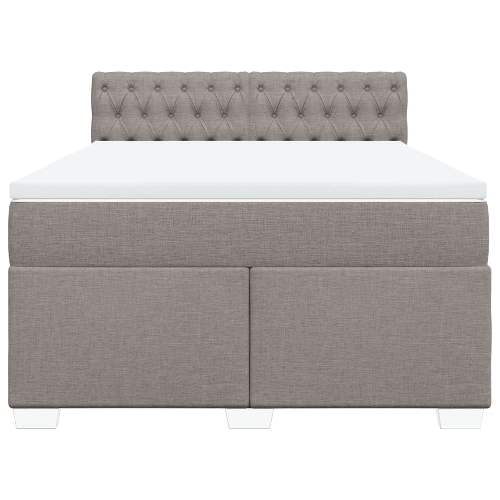 Vidaxl Letto Continentale Con Materasso, Taupe, Tessuto, 140X200 Cm