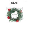 1/4/6 Stück Handgemachtes Kreatives Gewebtes Serviettenring-Set - Grenzüberschreitende Weihnachtskollektion mit Roter Beere Tannennadel Kranz Design
