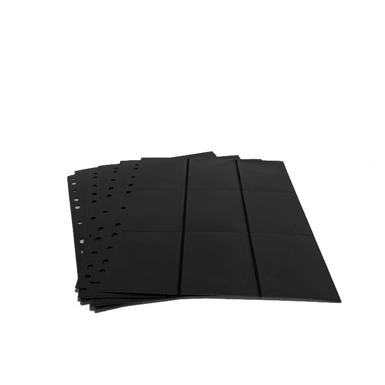 

Держатель для карт Yu-Gi-Oh с совместимостью с картами звезд NBA - 11 отверстий, 9 карманов, односторонние страницы с высокой прозрачностью с черным узором личи