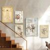 Leonardo Da Vinci Manuscript Vitruvian Man Vintage Posters Retro Room Bar Cafe Room Wall Decor Home Living Room Decor Painting