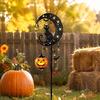 Outdoor-Urlaubs-Rasenornamente Halloween Solar-Gartenlicht, Schwarze Katze Kürbis Mond-Pfahlbetriebene Veranda-Dekorationen Wasserdichte LED-Hofdekoration für