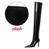Bigtree Shoes Fashion Simple Soft Leather Women Long Boots Autumn Winter Pointed Toe Thin High Heel Over The Knee Black Boots