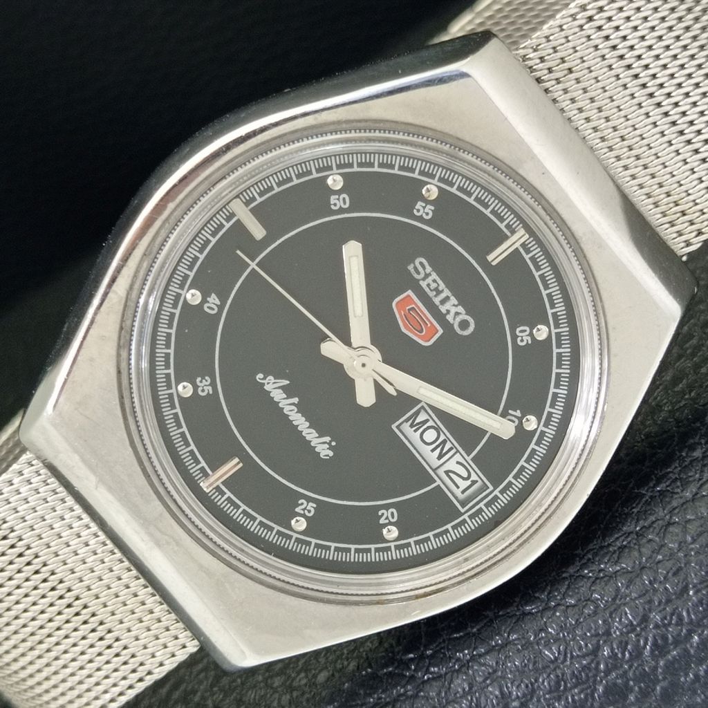 

ЯПОНИЯ ВИНТАЖ SEIKO 5 АВТОМАТ 6309A МУЖСКИЕ ЧАСЫ С ЧЕРНЫМ ЦИФЕРБЛАТОМ a701661-5 R206c-a701661