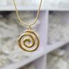 Swirl Pendant Necklace Round Circle Clavicle Chain Accessory Adjustable Length Choker Unique Jewelry for Women Girls